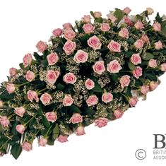 Pink Heaven Roses and Gypsophila Coffin top Spray