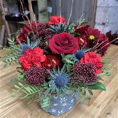 Blue hessian Bag Arrangement