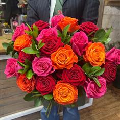 Vibrant Roses Handtied