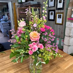Summer Vase Arrangement in Pinks